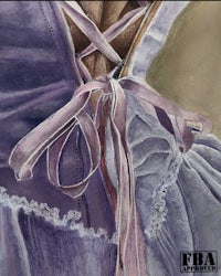 a painting of a woman in a purple dress