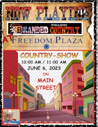 a flyer for the country show at the plaza