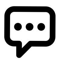 a black and white icon of a speech bubble