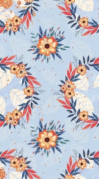 a floral pattern on a blue background