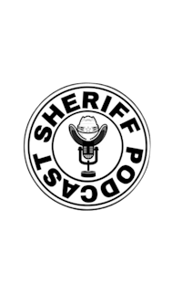 the sheriff podcast logo on a black background