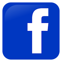 a blue and white facebook logo