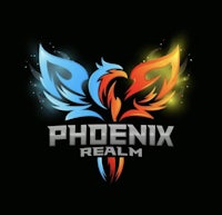 phoenix realm logo on a black background