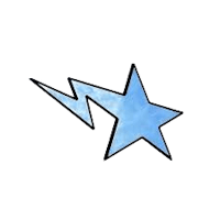 a blue star on a black background