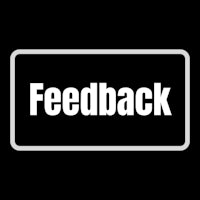 the word feedback on a black background