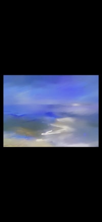 an abstract painting of a blue ocean