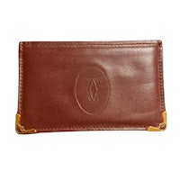 christian louboutin card holder in brown leather