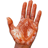 a person's hand with henna on it