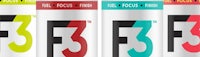 three cans of f3 energy drinks on a white background