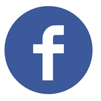 a blue circle with a white facebook logo
