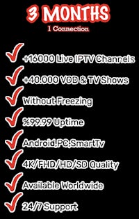 a black and white image of a monthly iptv connection