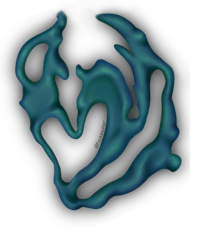 a blue png image of a heart shape on a black background