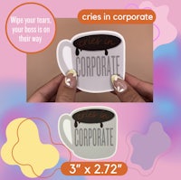 a coffee mug with the words win cries in corporate