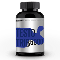 a bottle of testo trib 6000 on a white background