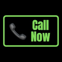 a green call now button on a black background