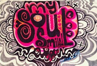 a drawing with the words'my soul smile'on it