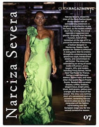 a woman in a green dress is on the cover of a magazine