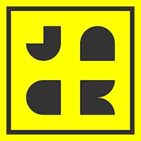 a yellow and black logo with the word jack