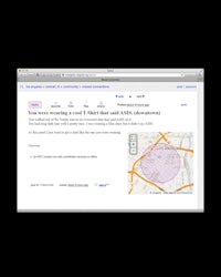 a screen shot of a website with a map on it