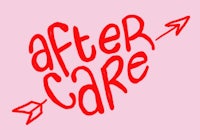 a pink background with the word after care written on it