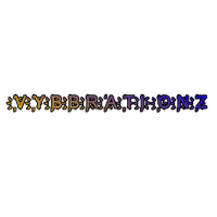 the word vybrationz on a black background