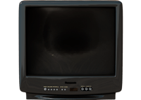 a black television on a black background