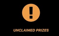the unclaimed prizes logo on a black background