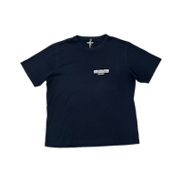 a navy t - shirt with a white logo on it