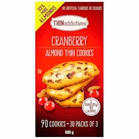 a box of cranberry almond thin cookies