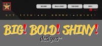 a website with the words big bold shiny