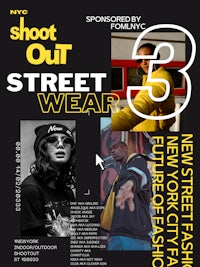 a flyer for shoot out street wear