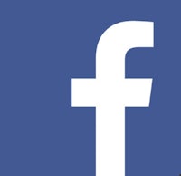 a blue and white facebook logo