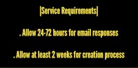 service requirements allow 24 hours for email responses at least 2 weeks for creation responses
