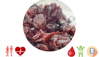 some dried cranberries and a heart icon