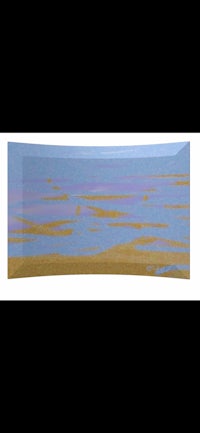 a painting of the ocean with a blue background