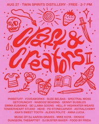 a poster for a cocktail and creators event
