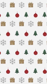 a christmas pattern with christmas trees and snowflakes on a white background