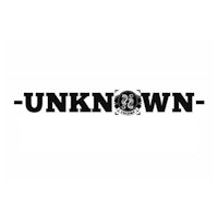 a black and white logo with the word unknown