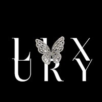 a butterfly with the word luxury on it