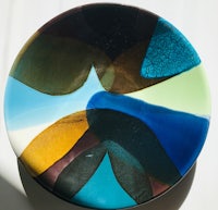 a plate with a colorful design on it