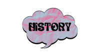 a speech bubble with the word history on it