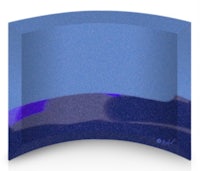 a blue curved plate with a blue background