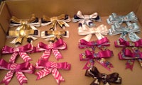 a box containing a variety of bows