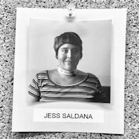 a photo of jess saldana hanging on a wall