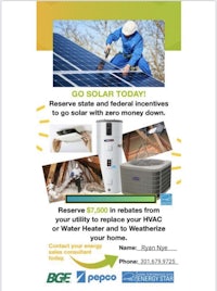 a flyer with a picture of a solar panel