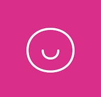 a smiley face icon on a pink background