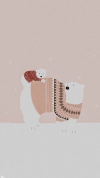 an illustration of a polar bear and a baby polar bear