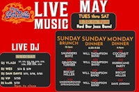 a flyer for a live may music event