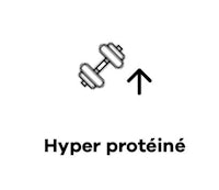 hyper proteine - a barbell with an arrow pointing to it
