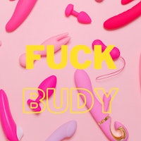 a group of pink toys with the words fuck buddy